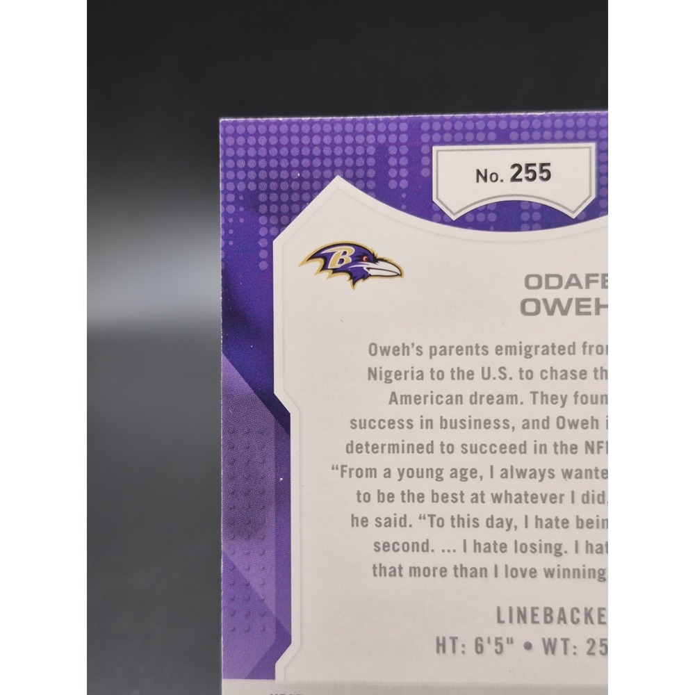 2021 Panini Playoff Odafe Oweh #255 Red Zone Autograph (RC) Baltimore Ravens - Picture 7 of 10